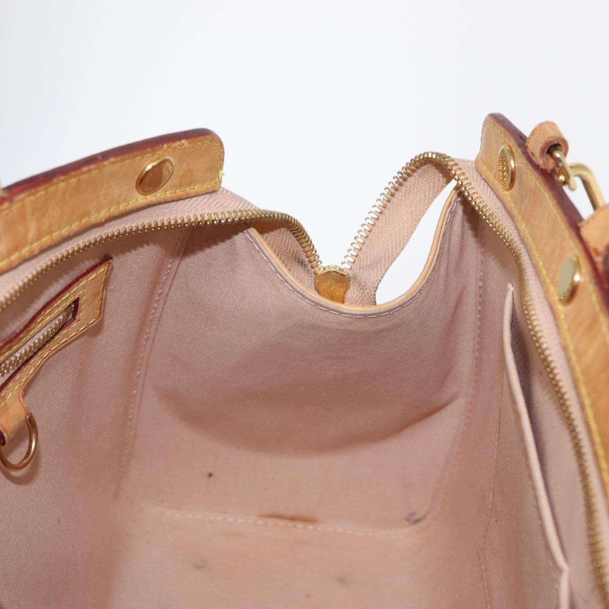 LOUIS VUITTON Monogram Vernis Blair MM Hand Bag Rose Velur M91588 Auth BA10196