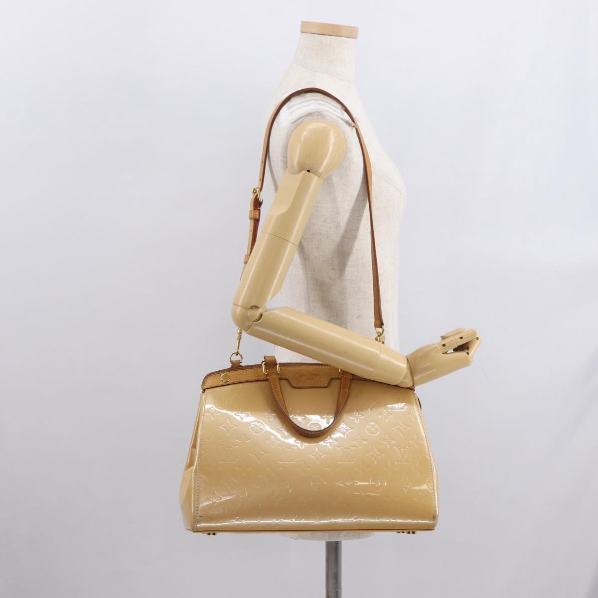 LOUIS VUITTON Monogram Vernis Blair MM Hand Bag Rose Velur M91588 Auth BA10196