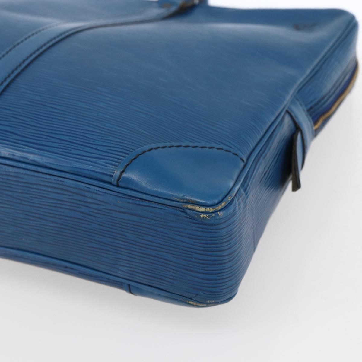 LOUIS VUITTON Epi Porte Documents Voyage Business Bag Blue M41144 Auth BA10197