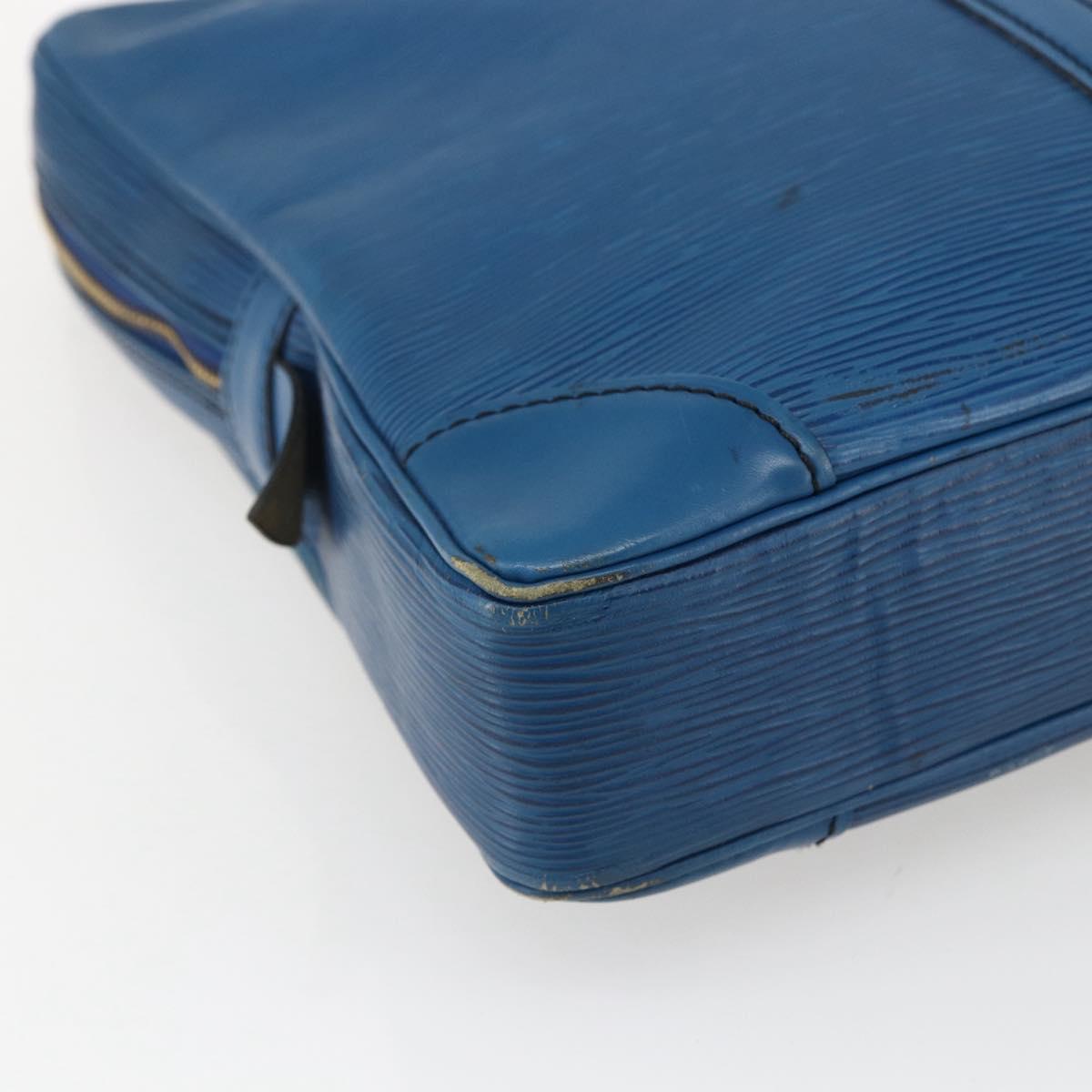 LOUIS VUITTON Epi Porte Documents Voyage Business Bag Blue M41144 Auth BA10197