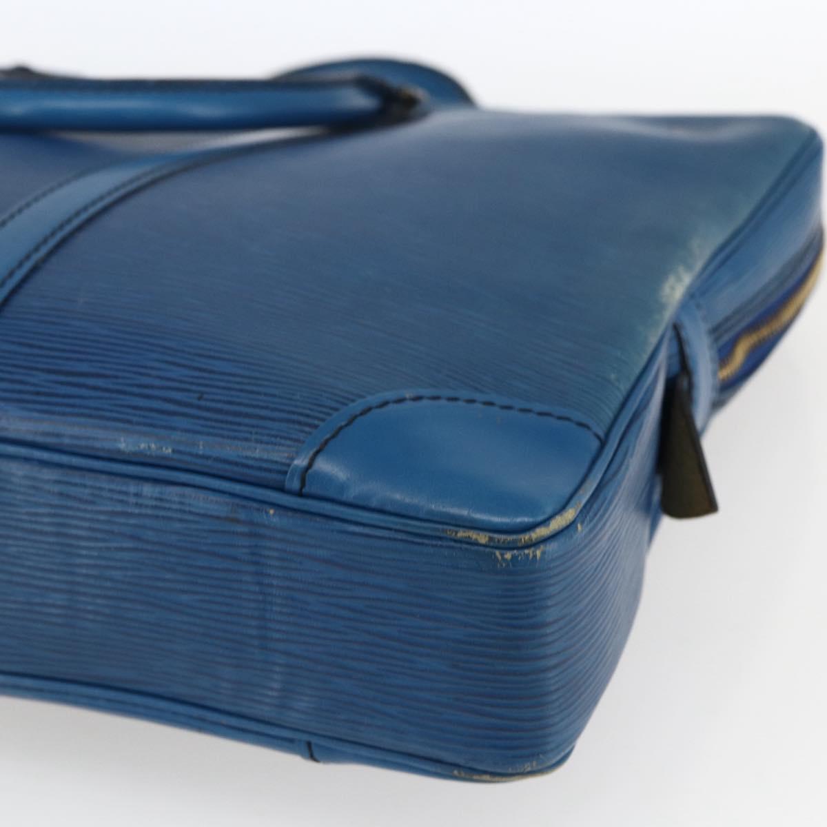 LOUIS VUITTON Epi Porte Documents Voyage Business Bag Blue M41144 Auth BA10197