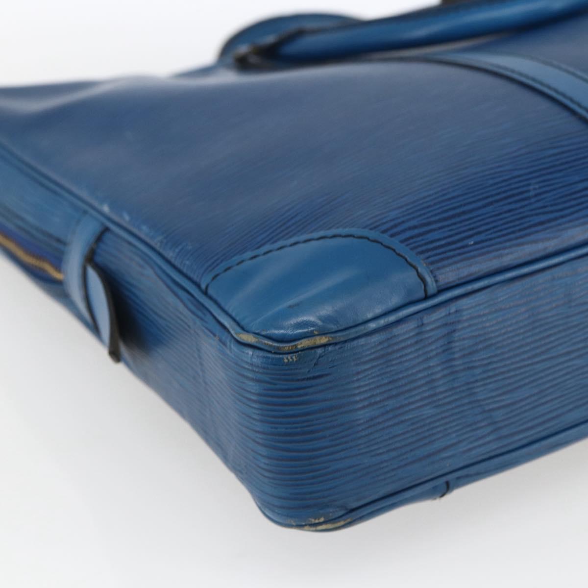 LOUIS VUITTON Epi Porte Documents Voyage Business Bag Blue M41144 Auth BA10197