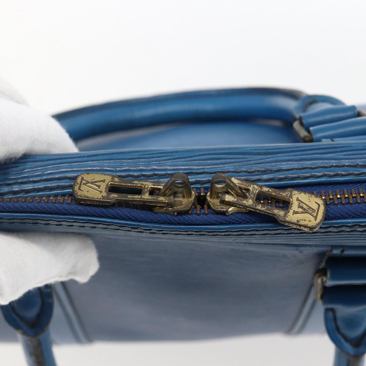 LOUIS VUITTON Epi Porte Documents Voyage Business Bag Blue M41144 Auth BA10197