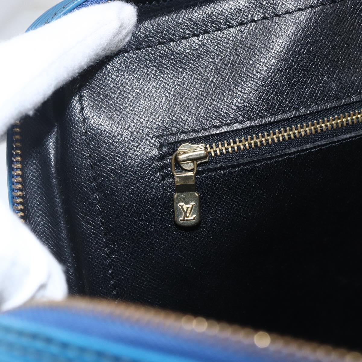 LOUIS VUITTON Epi Porte Documents Voyage Business Bag Blue M41144 Auth BA10197