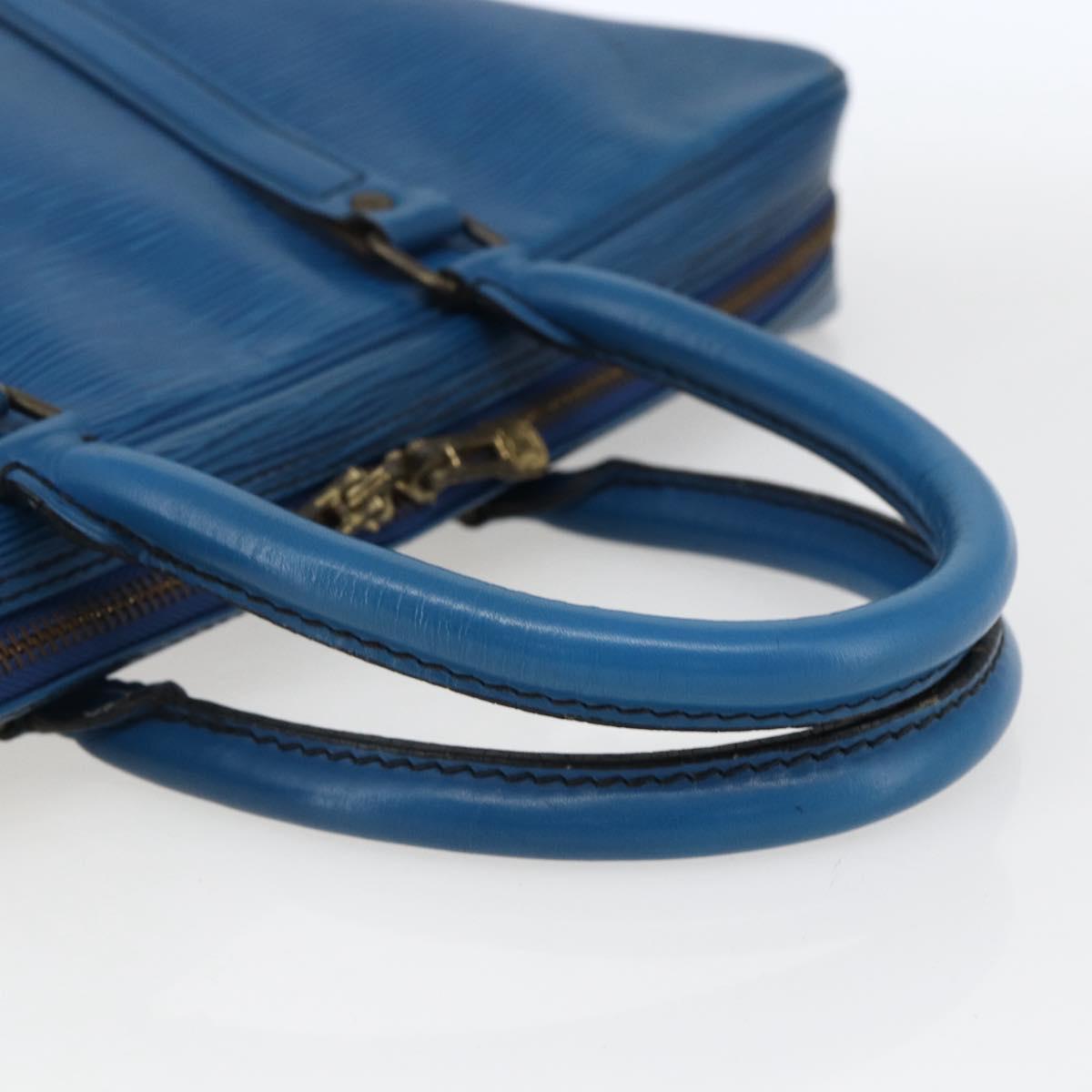 LOUIS VUITTON Epi Porte Documents Voyage Business Bag Blue M41144 Auth BA10197