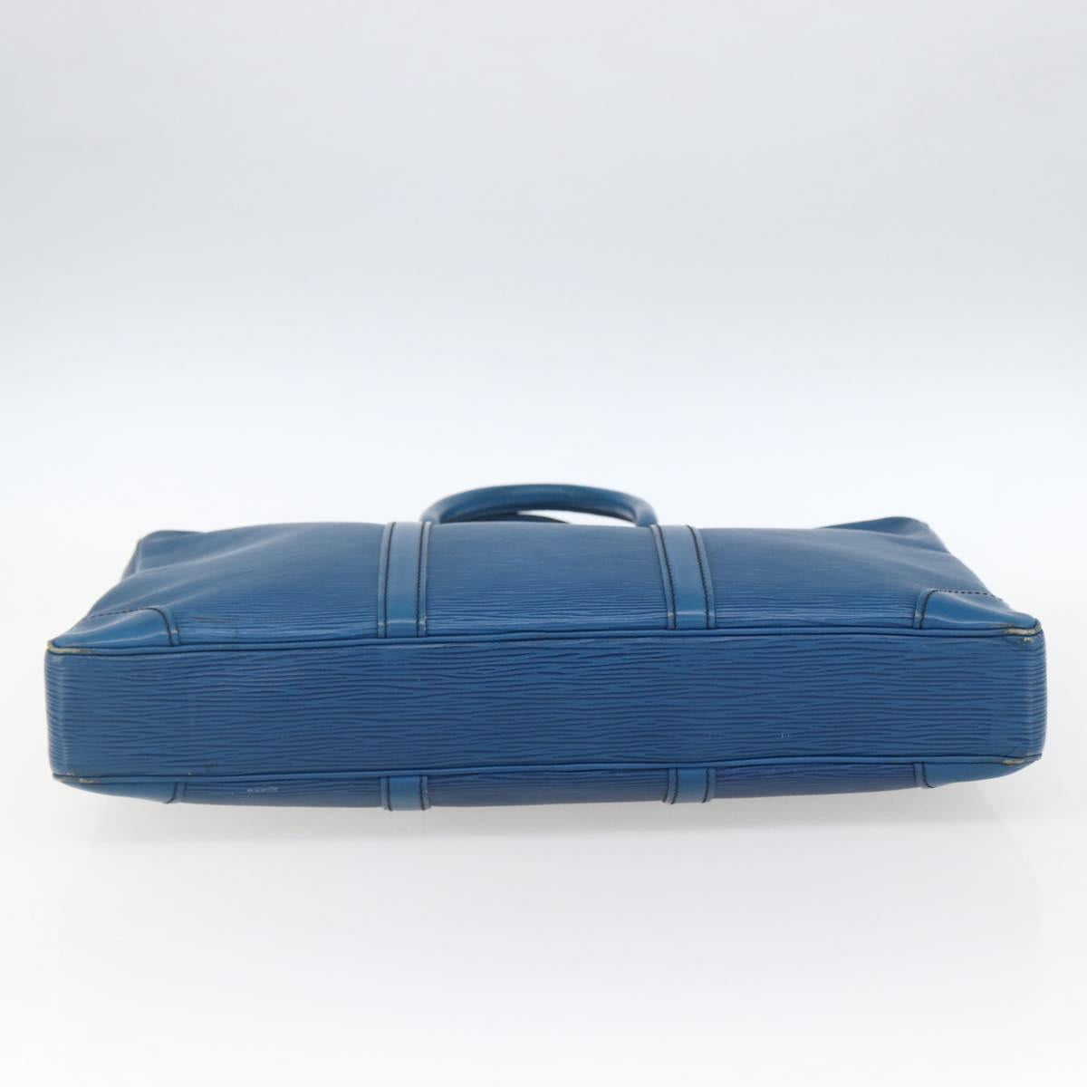 LOUIS VUITTON Epi Porte Documents Voyage Business Bag Blue M41144 Auth BA10197