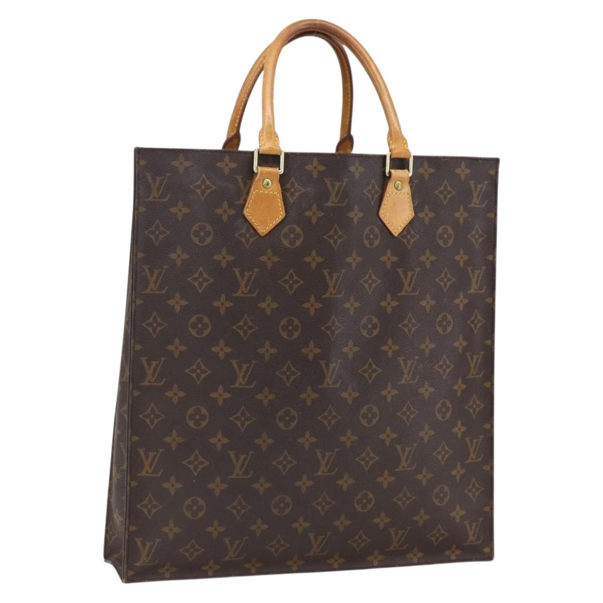 LOUIS VUITTON Monogram Sac Plat Hand Bag M51140 LV Auth BA10199
