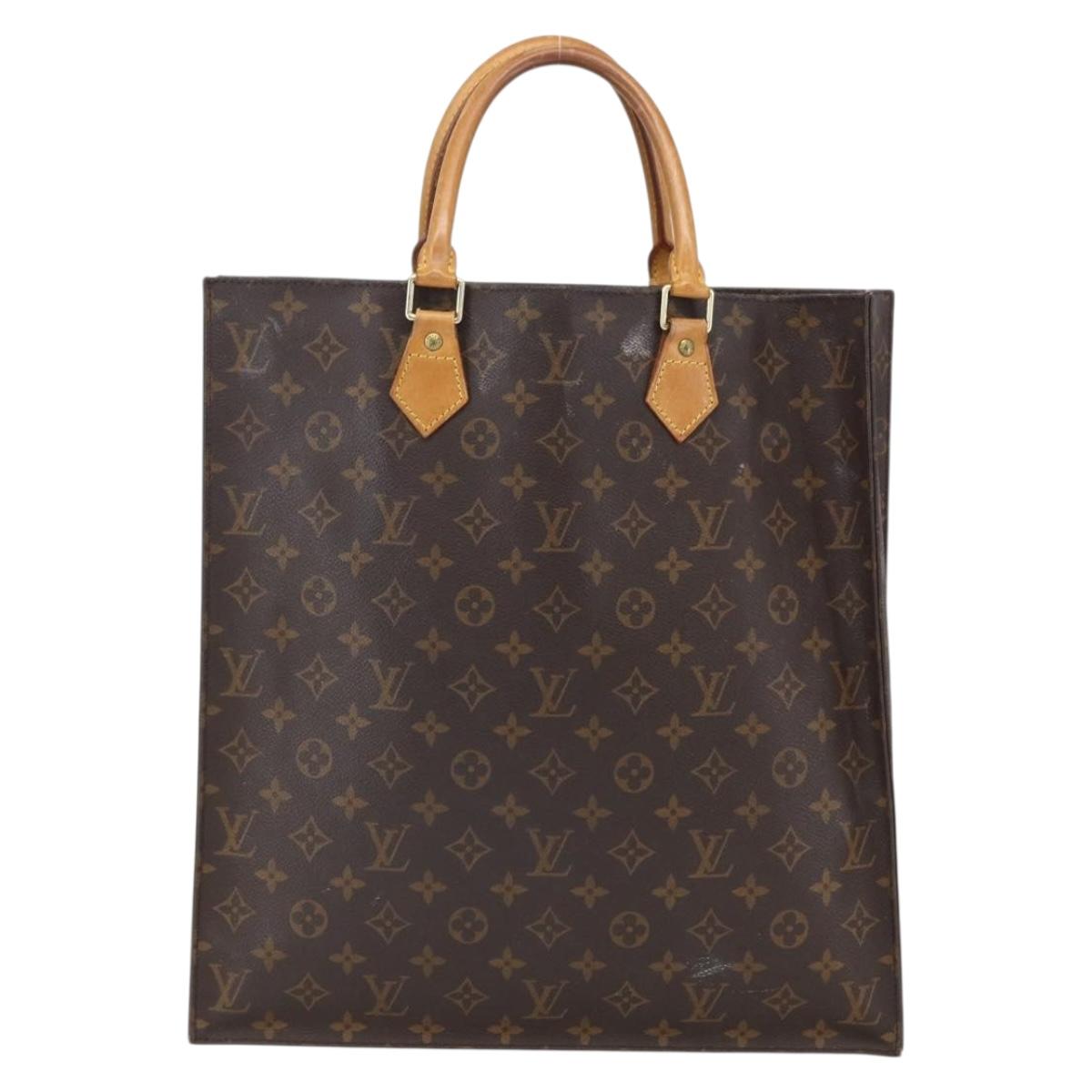 LOUIS VUITTON Monogram Sac Plat Hand Bag M51140 LV Auth BA10199