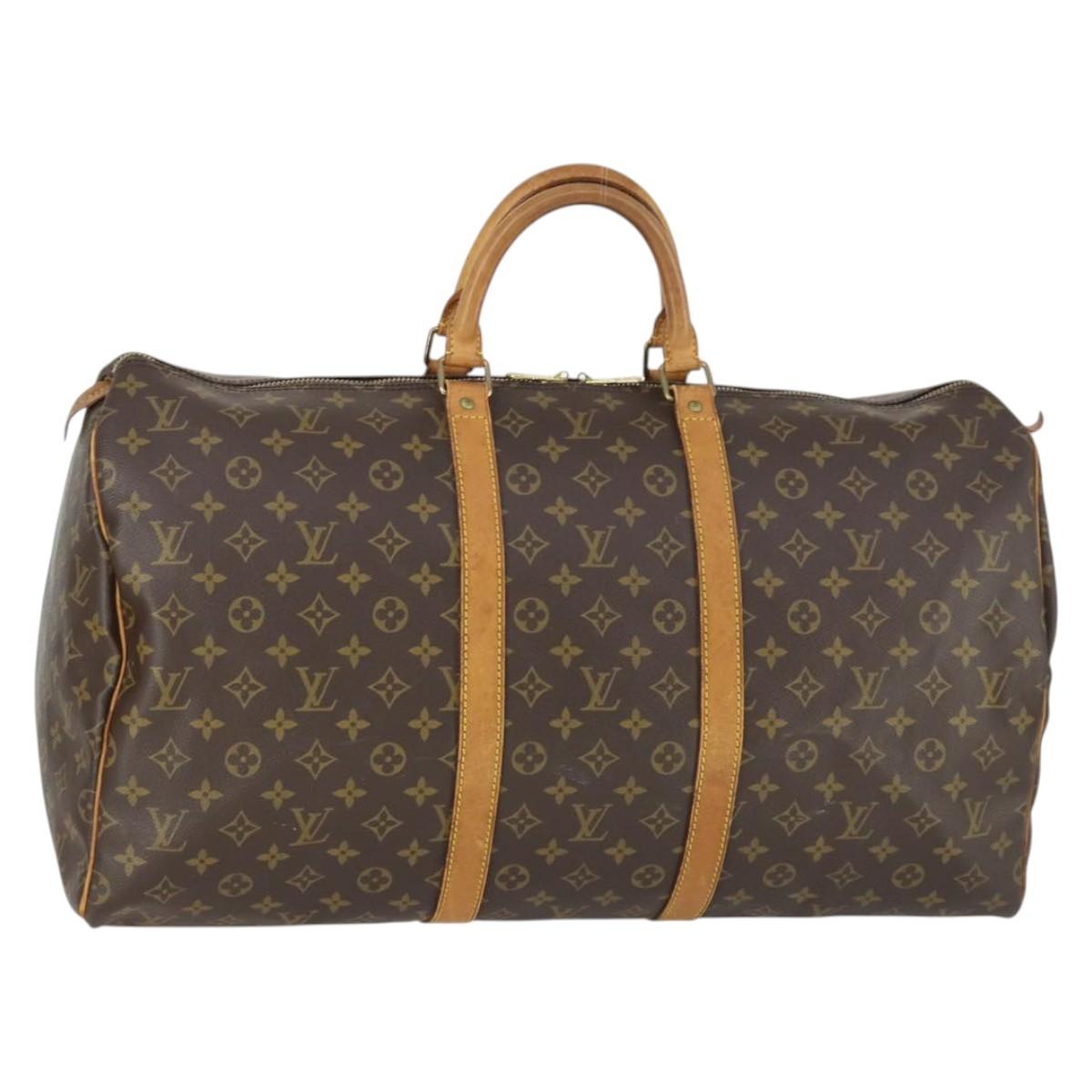 LOUIS VUITTON Monogram Keepall 55 Boston Bag M41424 LV Auth BA10200