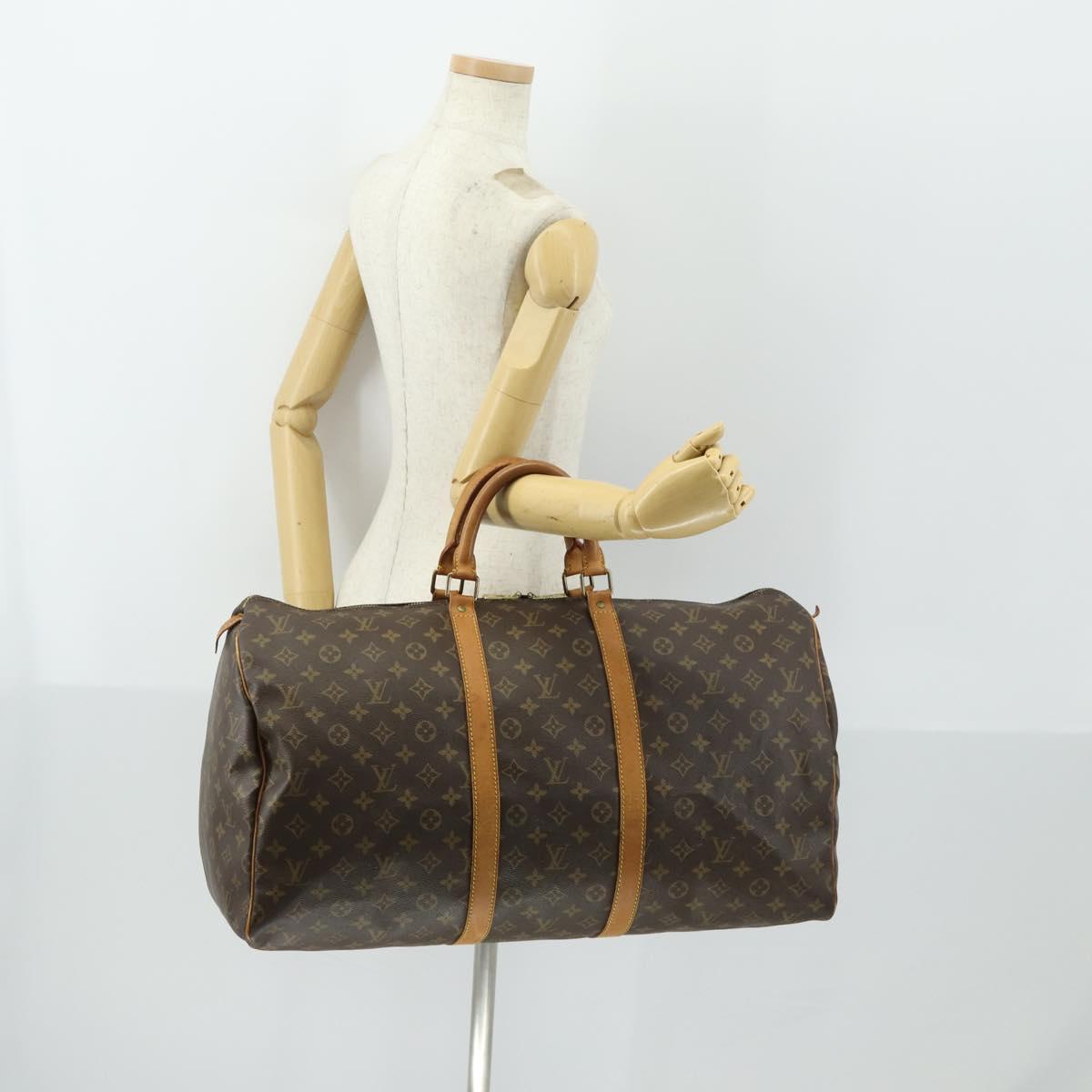 LOUIS VUITTON Monogram Keepall 55 Boston Bag M41424 LV Auth BA10200