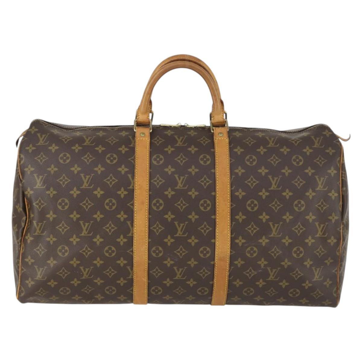 LOUIS VUITTON Monogram Keepall 55 Boston Bag M41424 LV Auth BA10200
