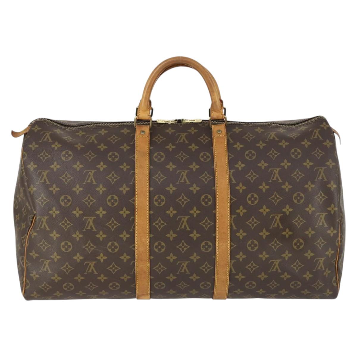 LOUIS VUITTON Monogram Keepall 55 Boston Bag M41424 LV Auth BA10200