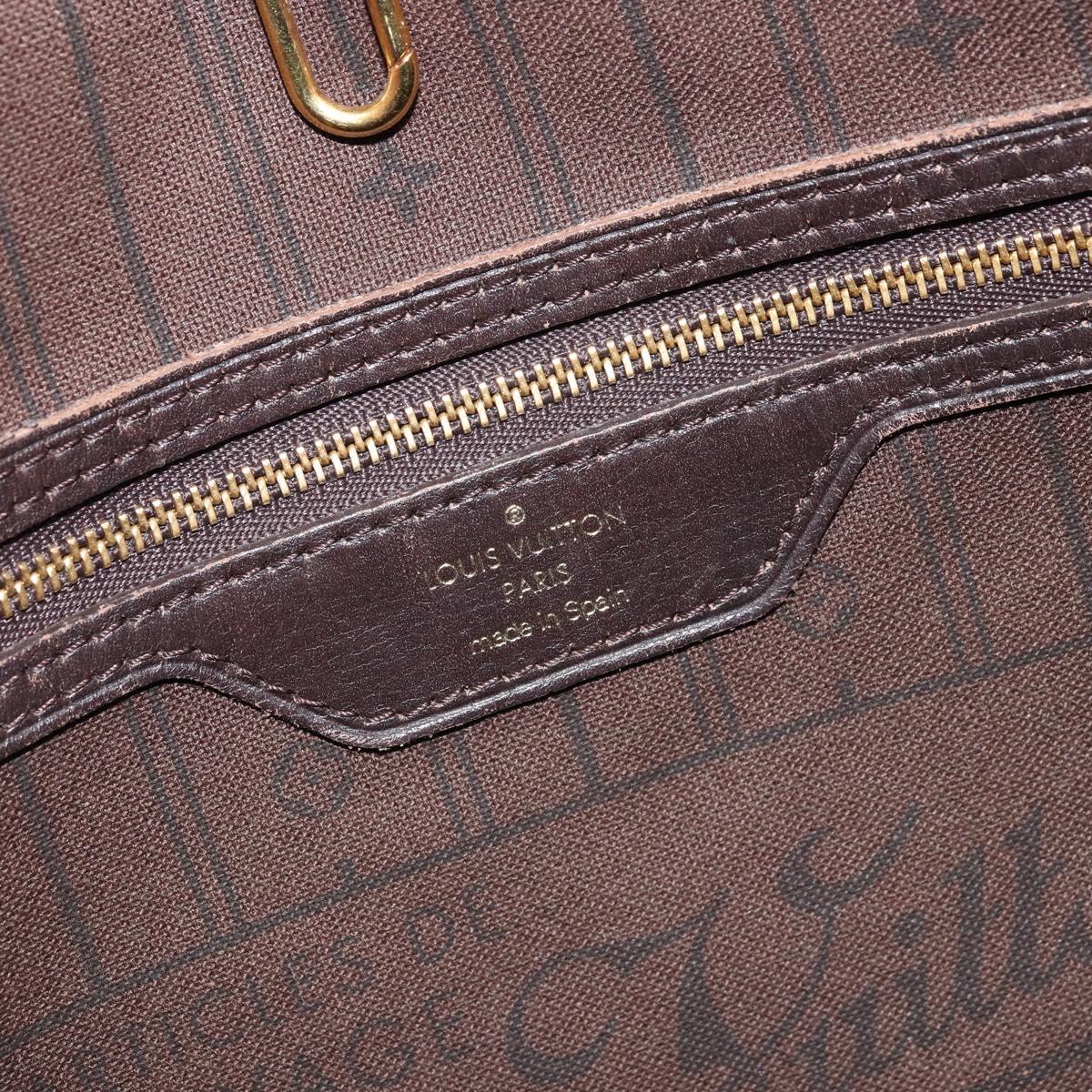 LOUIS VUITTON Monogram Idylle Neverfull MM Tote Bag Brown M40513 LV Auth BA10201