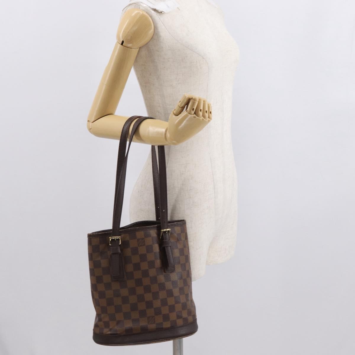 LOUIS VUITTON Damier Ebene Marais Shoulder Bag N42240 LV Auth BA10212