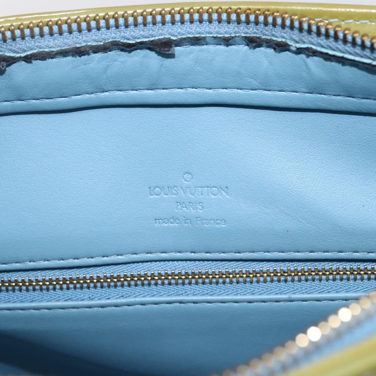 LOUIS VUITTON Monogram Vernis Houston Hand Bag Baby Blue M91005 LV Auth BA10225