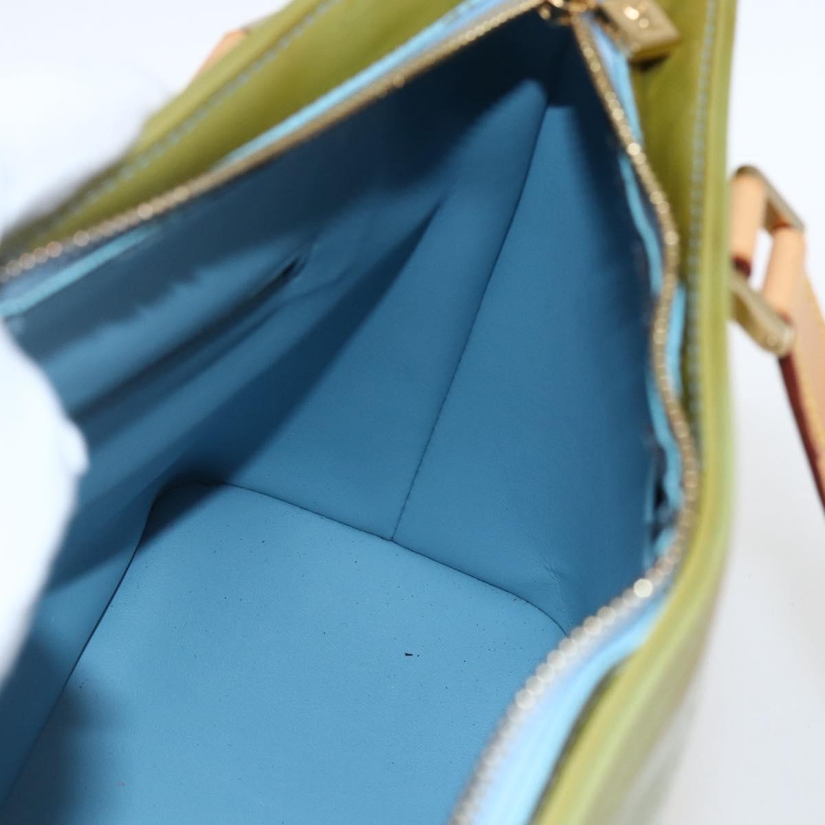 LOUIS VUITTON Monogram Vernis Houston Hand Bag Baby Blue M91005 LV Auth BA10225