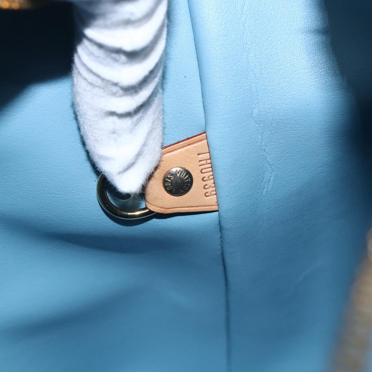 LOUIS VUITTON Monogram Vernis Houston Hand Bag Baby Blue M91005 LV Auth BA10225