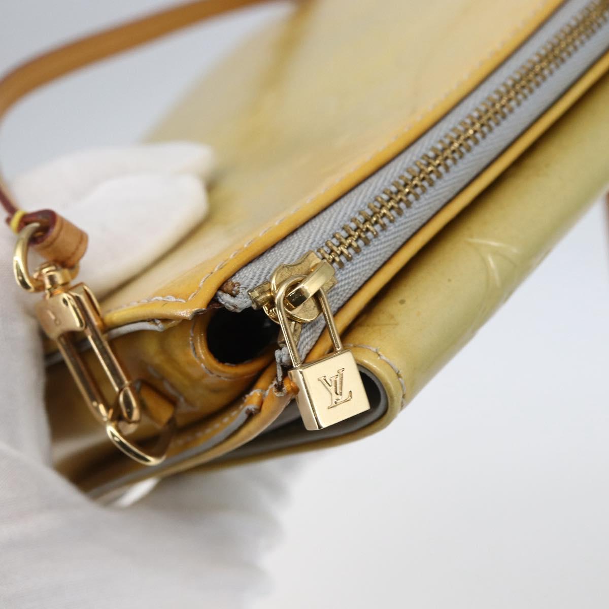 LOUIS VUITTON Monogram Vernis Motto Accessory Pouch Gris M91030 LV Auth BA10226