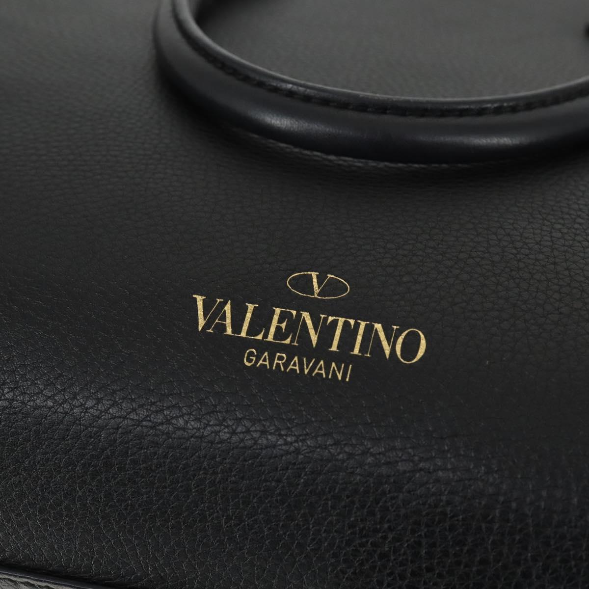 VALENTINO Hand Bag Leather 2way Black Gold Auth BA10227