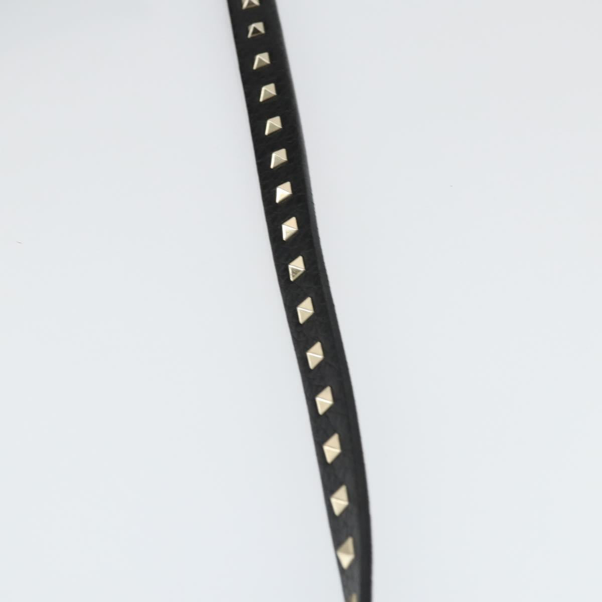 VALENTINO Hand Bag Leather 2way Black Gold Auth BA10227