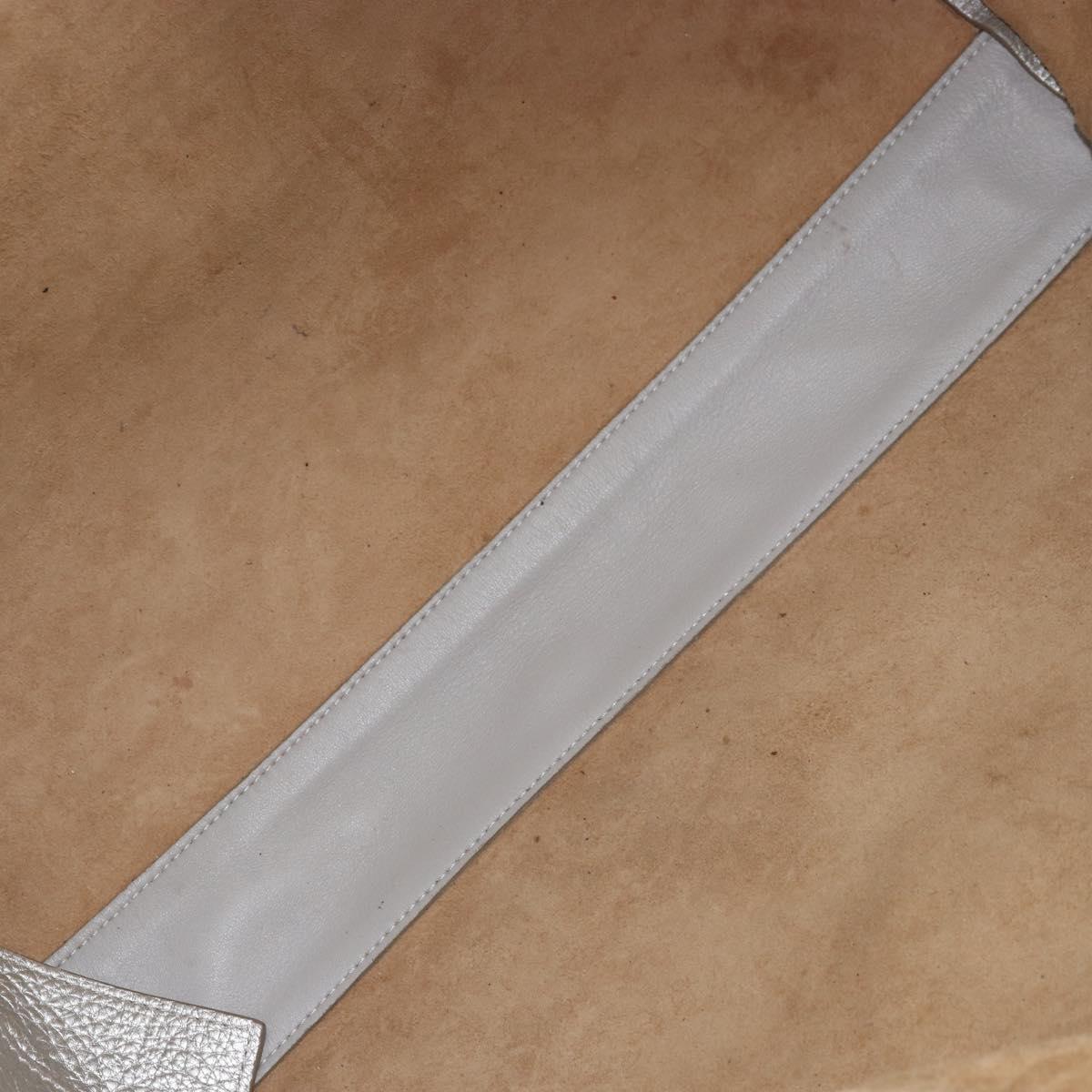 Chloe Tote Bag Leather Silver Auth BA10228