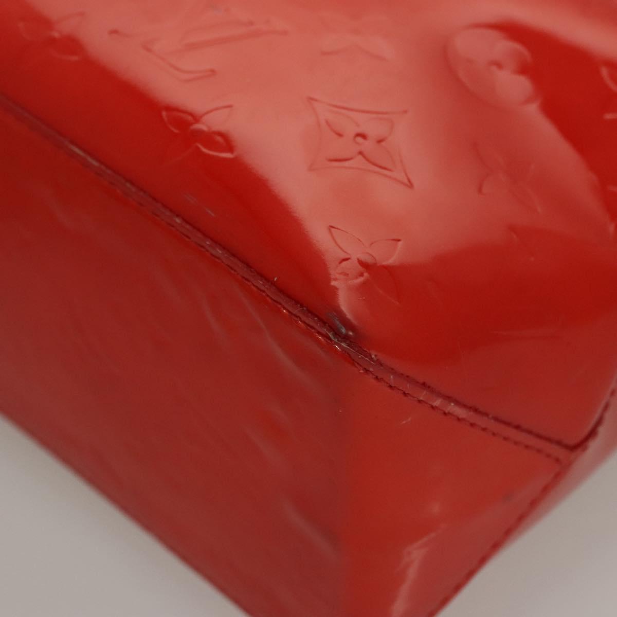 LOUIS VUITTON Monogram Vernis Reade PM Hand Bag Red Rouge M91088 LV Auth BA1023