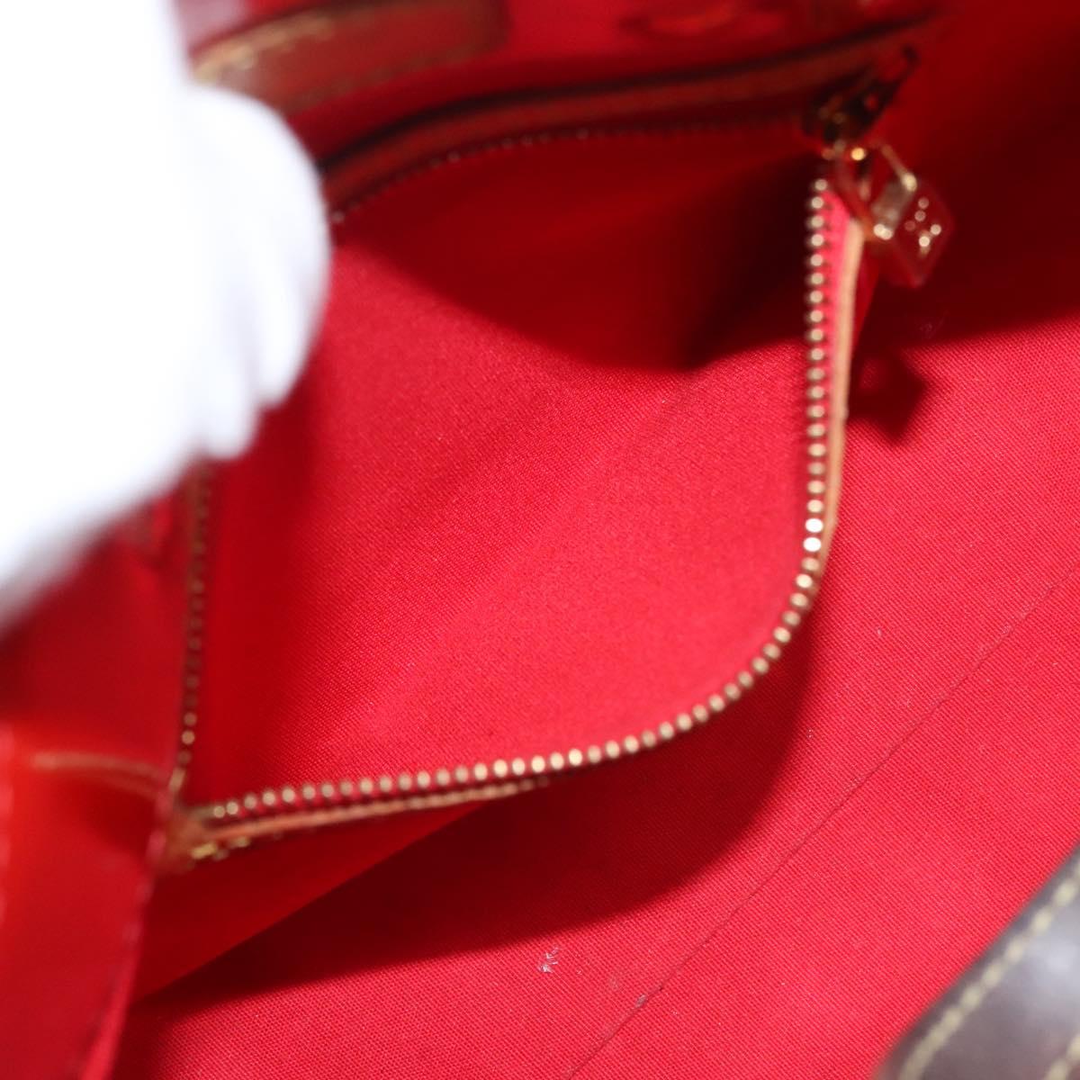 LOUIS VUITTON Monogram Vernis Reade PM Hand Bag Red Rouge M91088 LV Auth BA1023