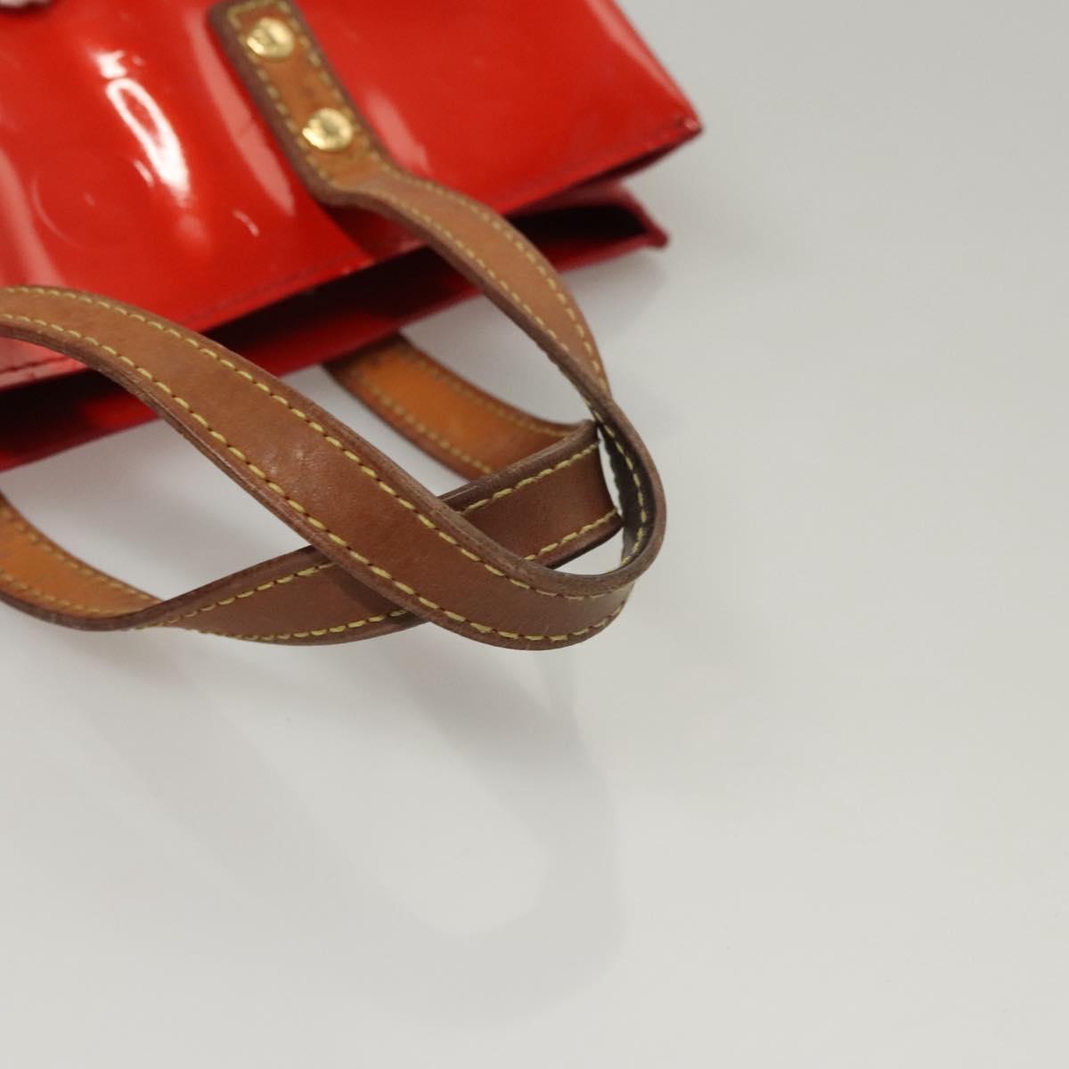 LOUIS VUITTON Monogram Vernis Reade PM Hand Bag Red Rouge M91088 LV Auth BA1023