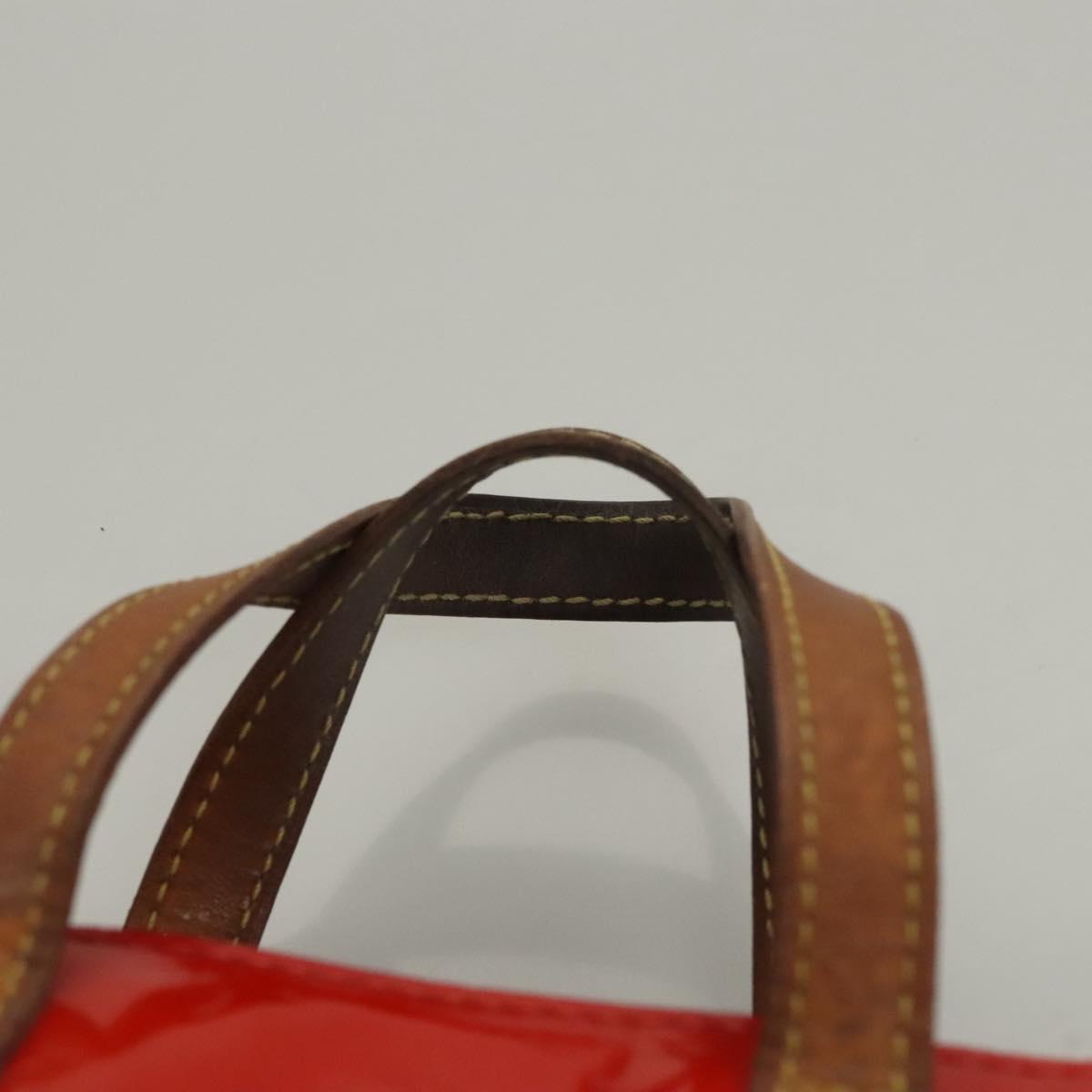 LOUIS VUITTON Monogram Vernis Reade PM Hand Bag Red Rouge M91088 LV Auth BA1023