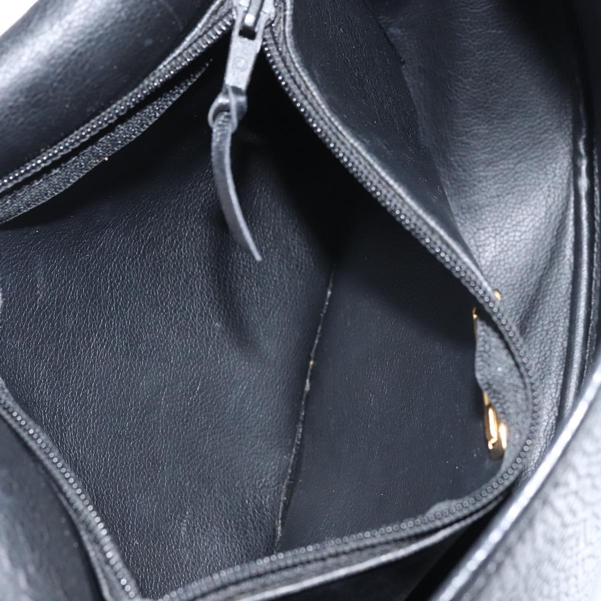 Christian Dior Shoulder Bag Leather Black Gold Auth BA10234