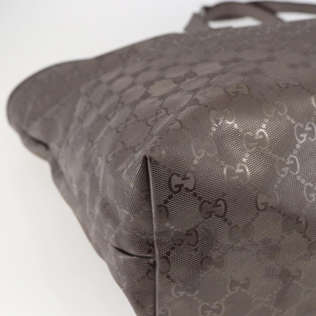 GUCCI GG Implementation Tote Bag Gray Silver 231120 Auth BA10239