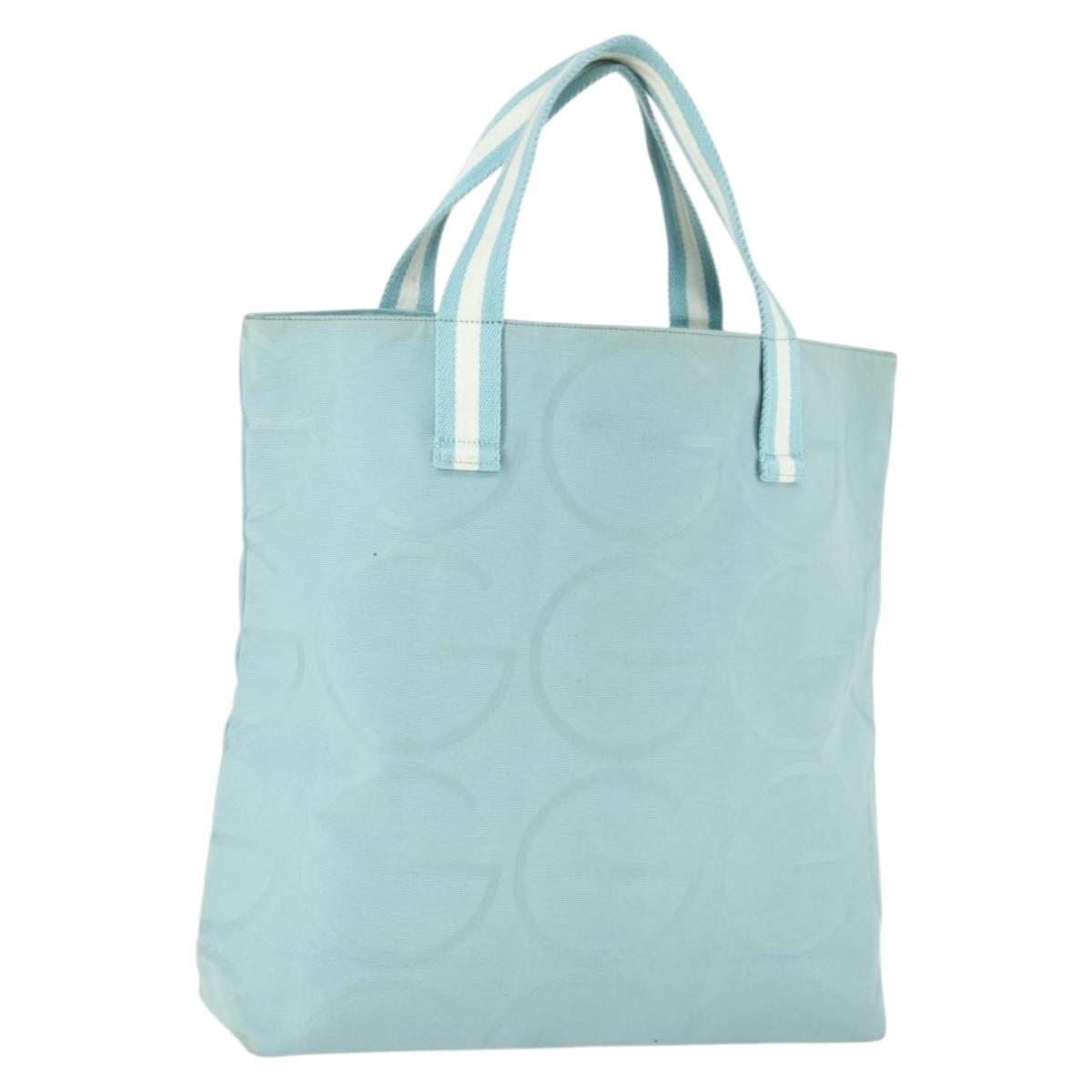 GUCCI Tote Bag Canvas Light Blue 123439 Auth BA10240