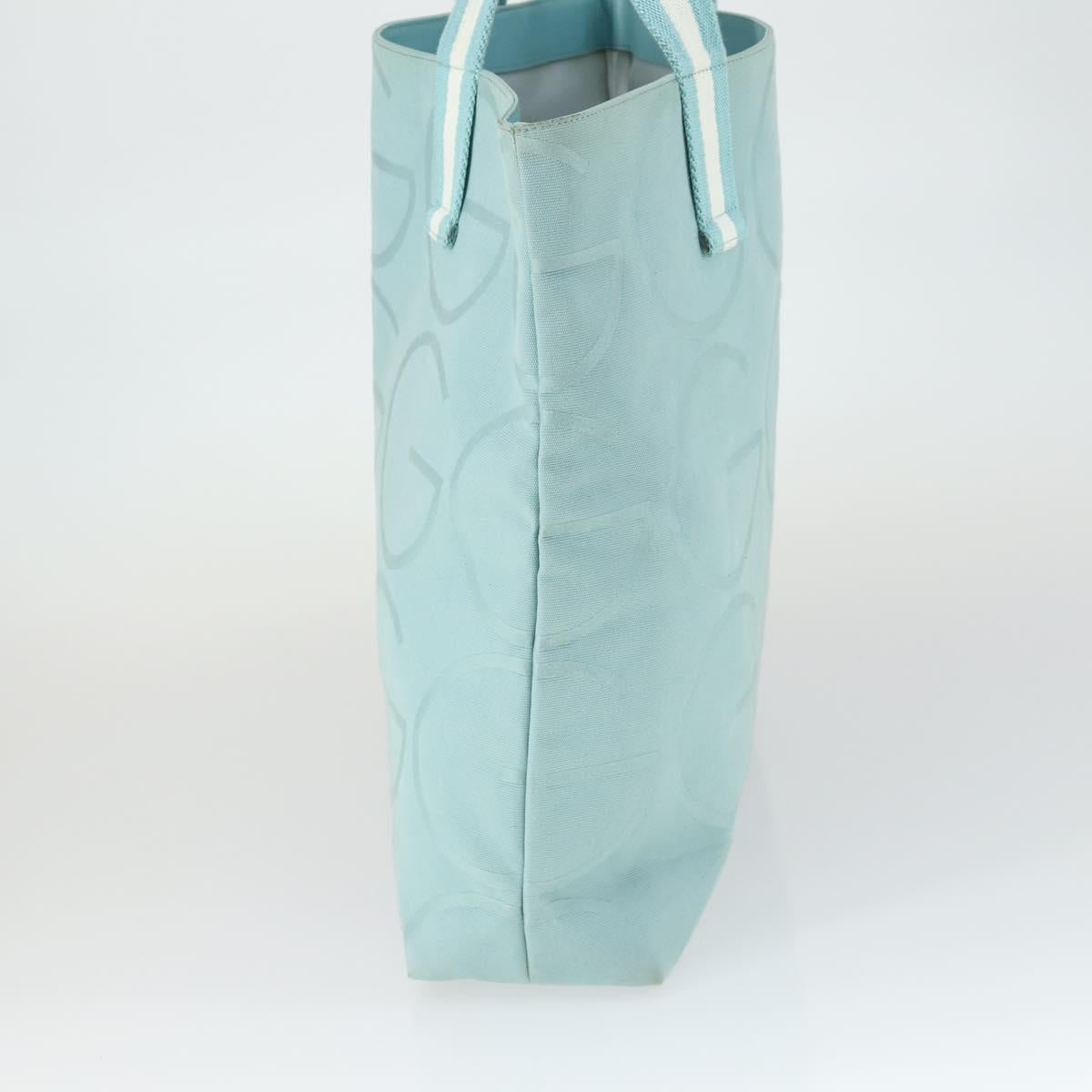 GUCCI Tote Bag Canvas Light Blue 123439 Auth BA10240