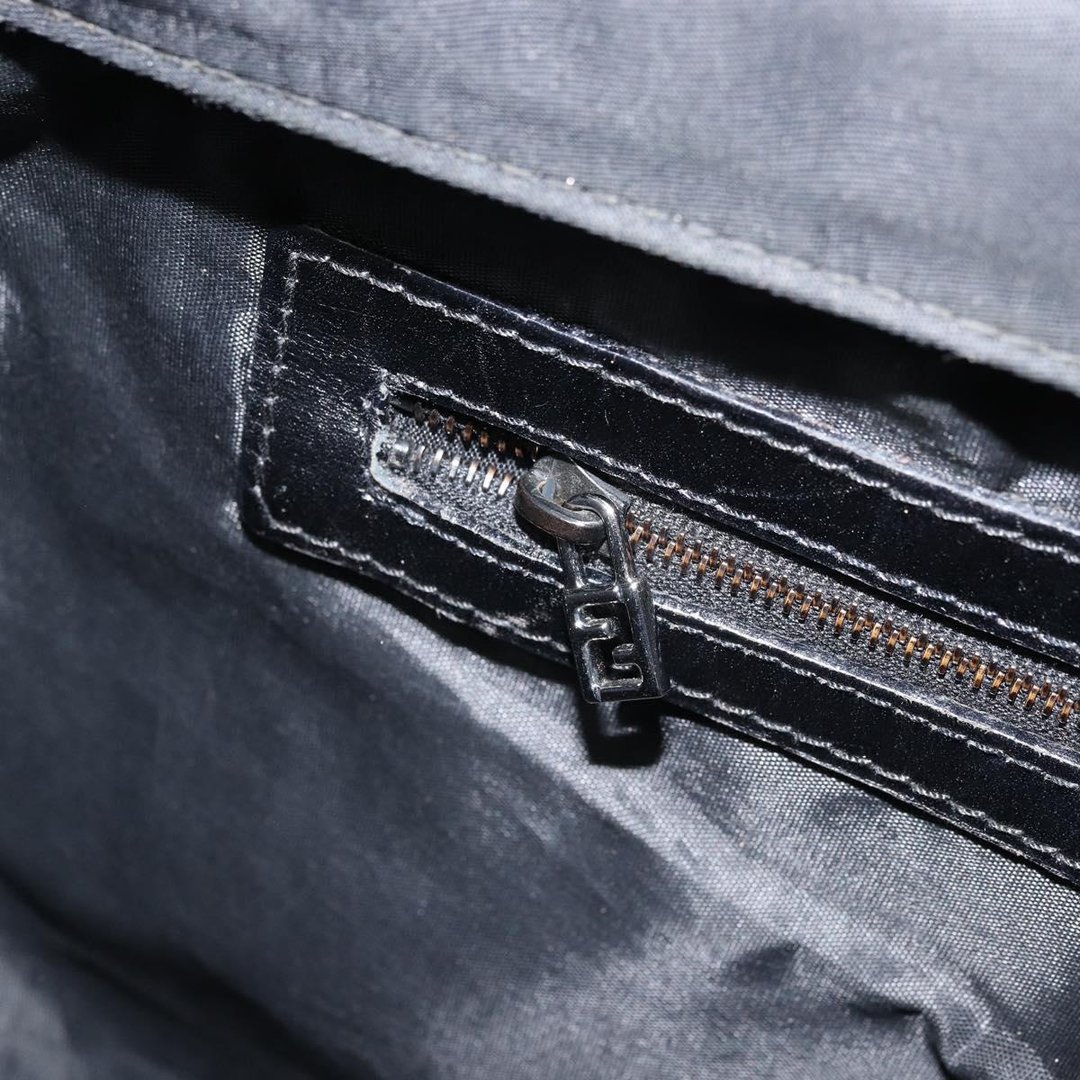 FENDI Hand Bag Nylon Black Silver Auth BA10247