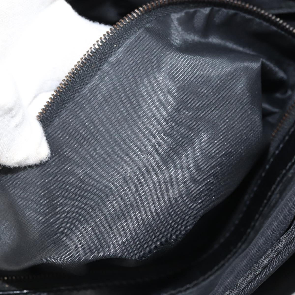 FENDI Hand Bag Nylon Black Silver Auth BA10247