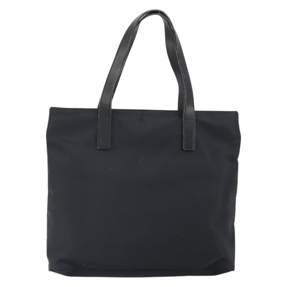FENDI Hand Bag Nylon Black Silver Auth BA10247