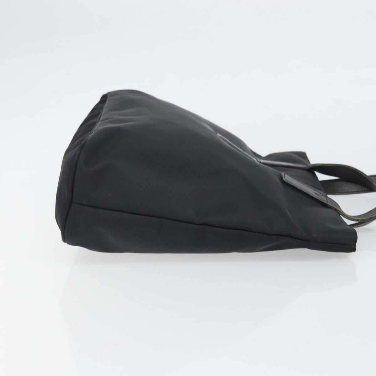 FENDI Hand Bag Nylon Black Silver Auth BA10247