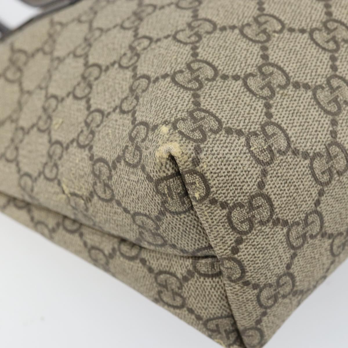 GUCCI GG Supreme Tote Bag PVC Beige 211138 Auth BA10250