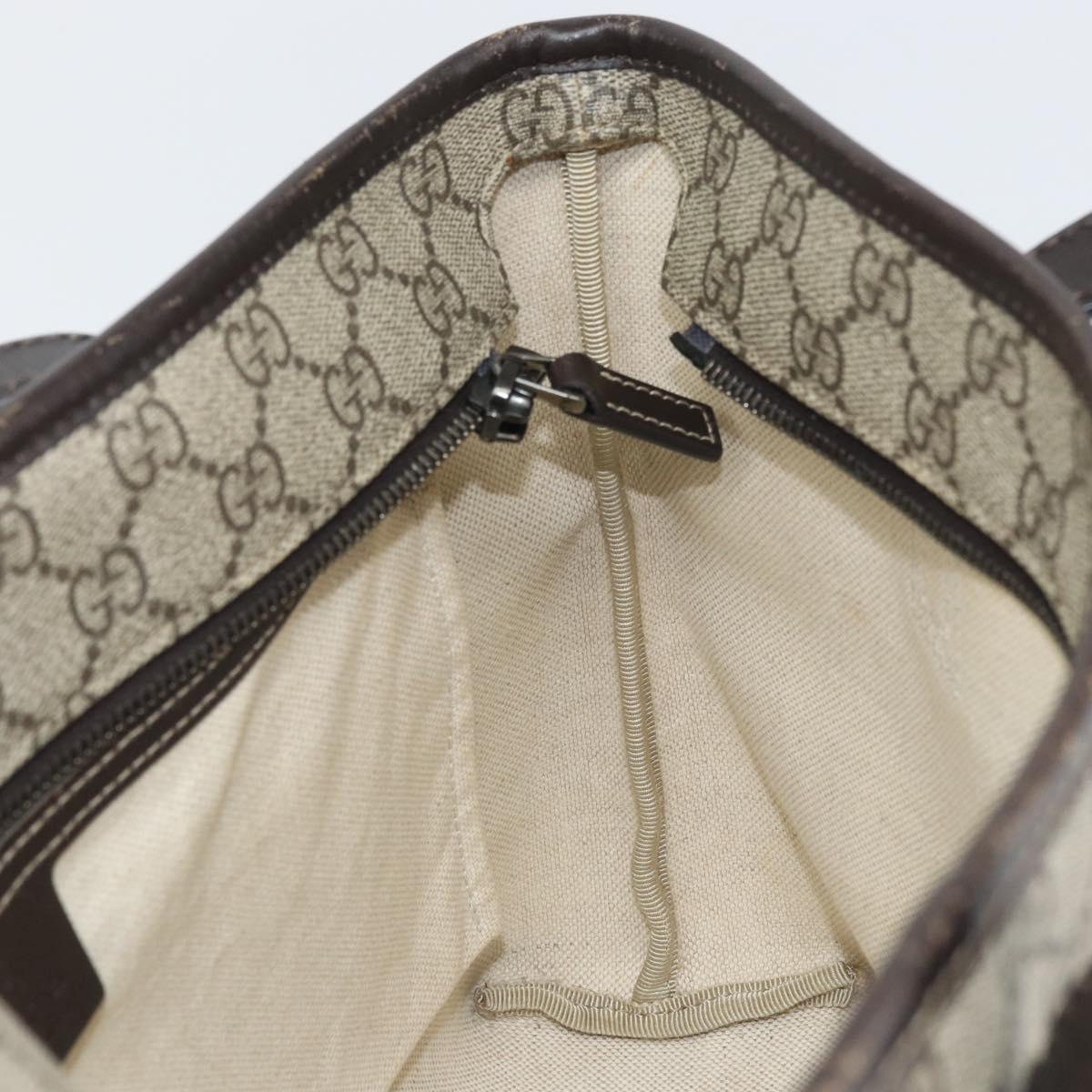 GUCCI GG Supreme Tote Bag PVC Beige 211138 Auth BA10250