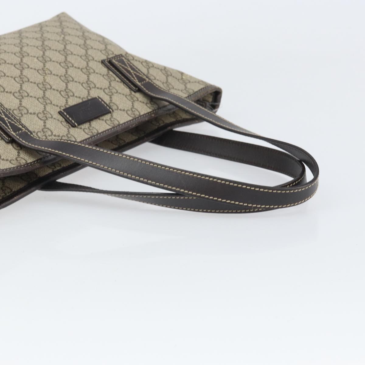 GUCCI GG Supreme Tote Bag PVC Beige 211138 Auth BA10250
