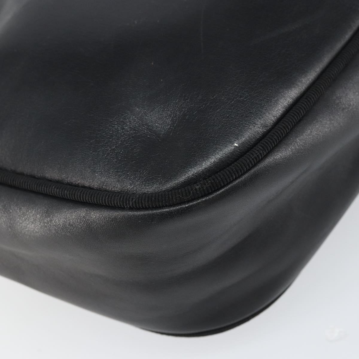 Salvatore Ferragamo Vala Shoulder Bag Leather Black Gold Auth BA10252