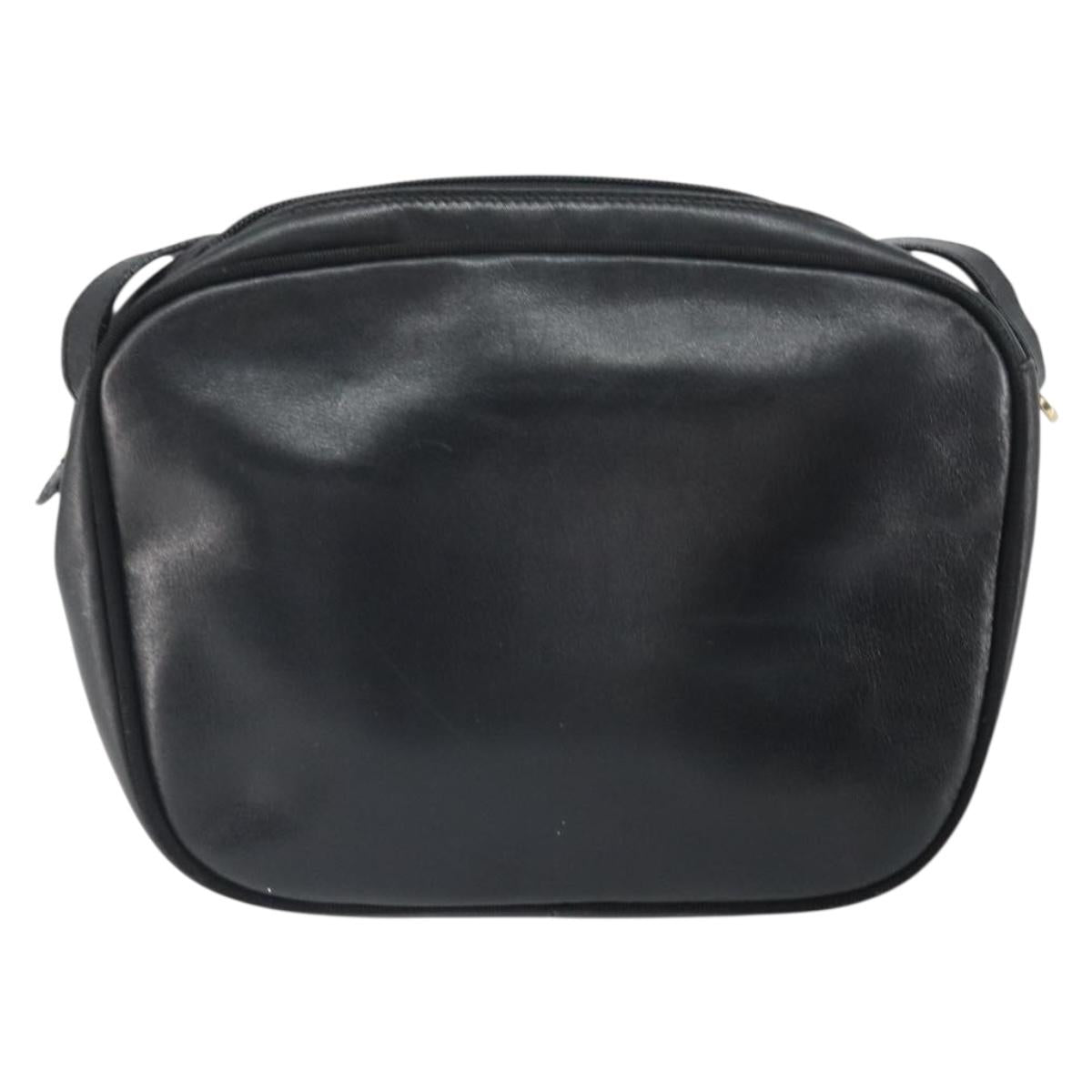 Salvatore Ferragamo Vala Shoulder Bag Leather Black Gold Auth BA10252