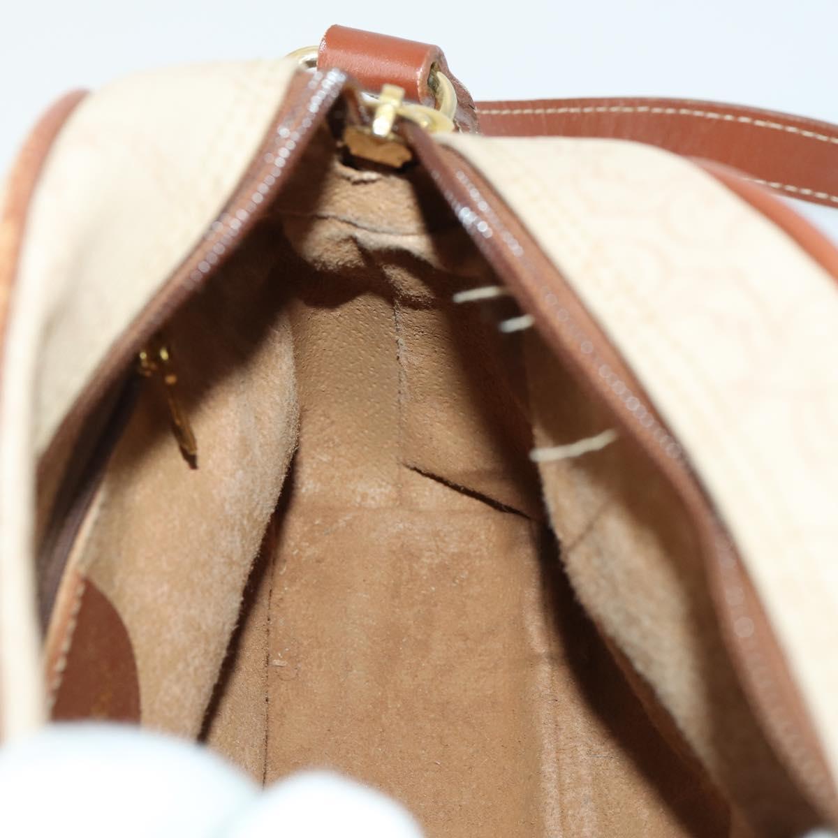 Chloe Shoulder Bag PVC Canvas Beige Gold Auth BA10255