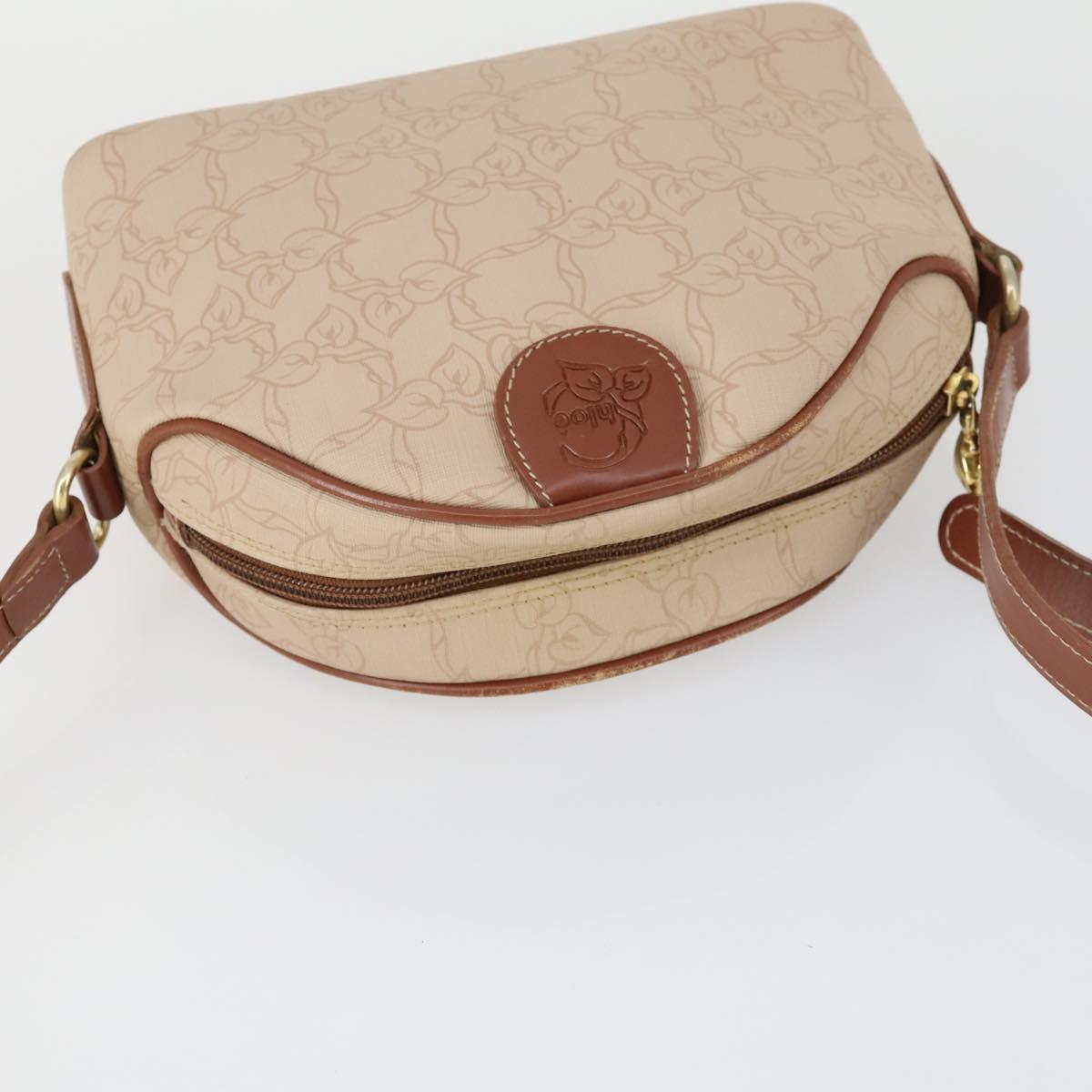 Chloe Shoulder Bag PVC Canvas Beige Gold Auth BA10255