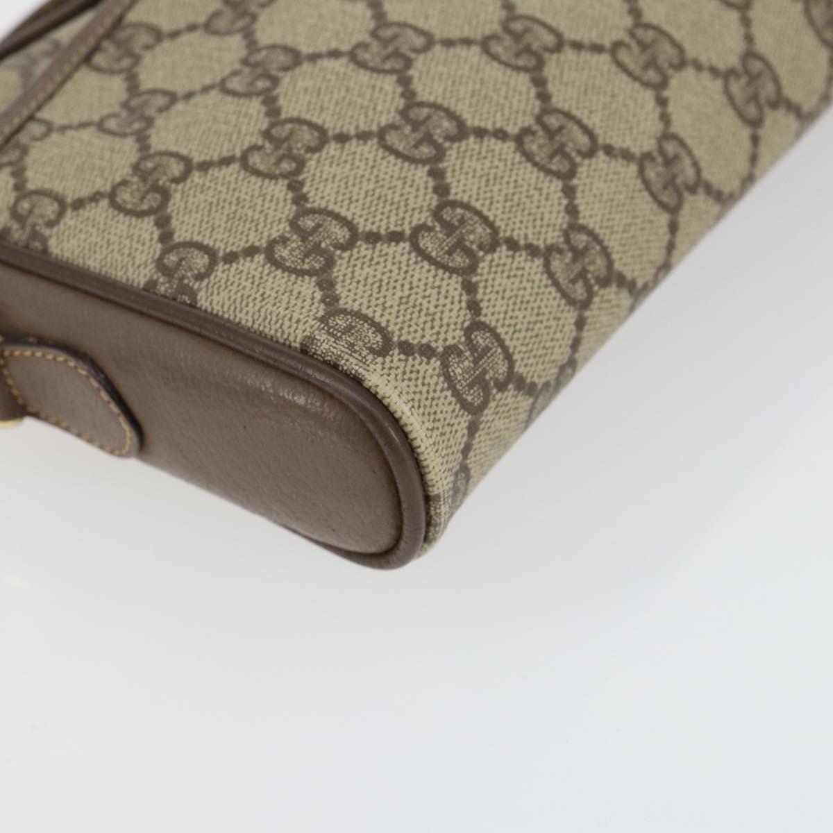 GUCCI GG Supreme Web Sherry Line Bag PVC Beige Red 001 58 6594 Auth BA10260