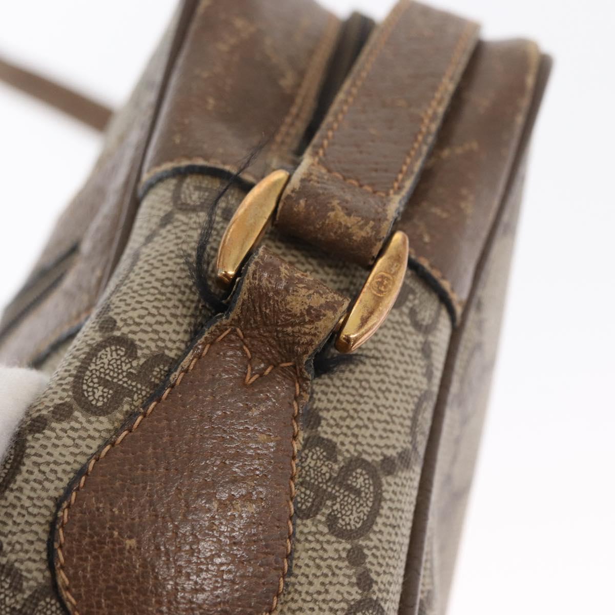 GUCCI GG Supreme Web Sherry Line Bag PVC Beige Red 68 02 005 Auth BA10261