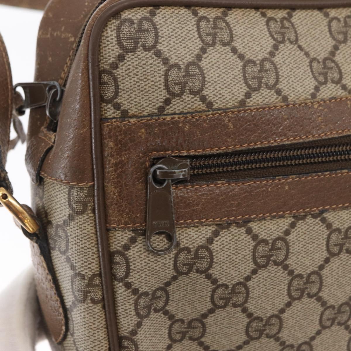 GUCCI GG Supreme Web Sherry Line Bag PVC Beige Red 68 02 005 Auth BA10261