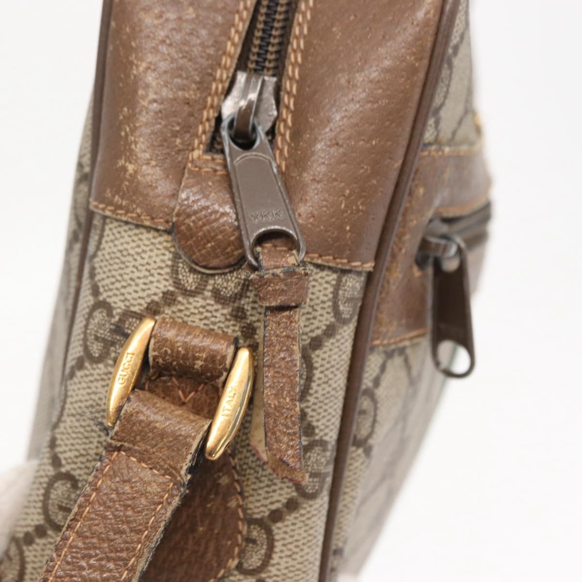 GUCCI GG Supreme Web Sherry Line Bag PVC Beige Red 68 02 005 Auth BA10261