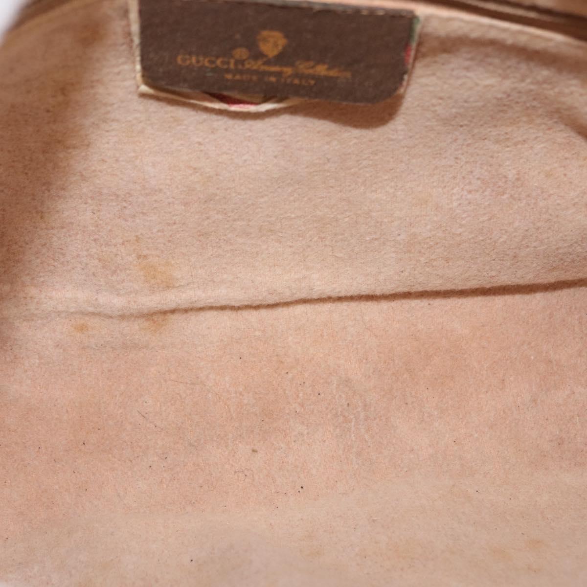 GUCCI GG Supreme Web Sherry Line Bag PVC Beige Red 68 02 005 Auth BA10261