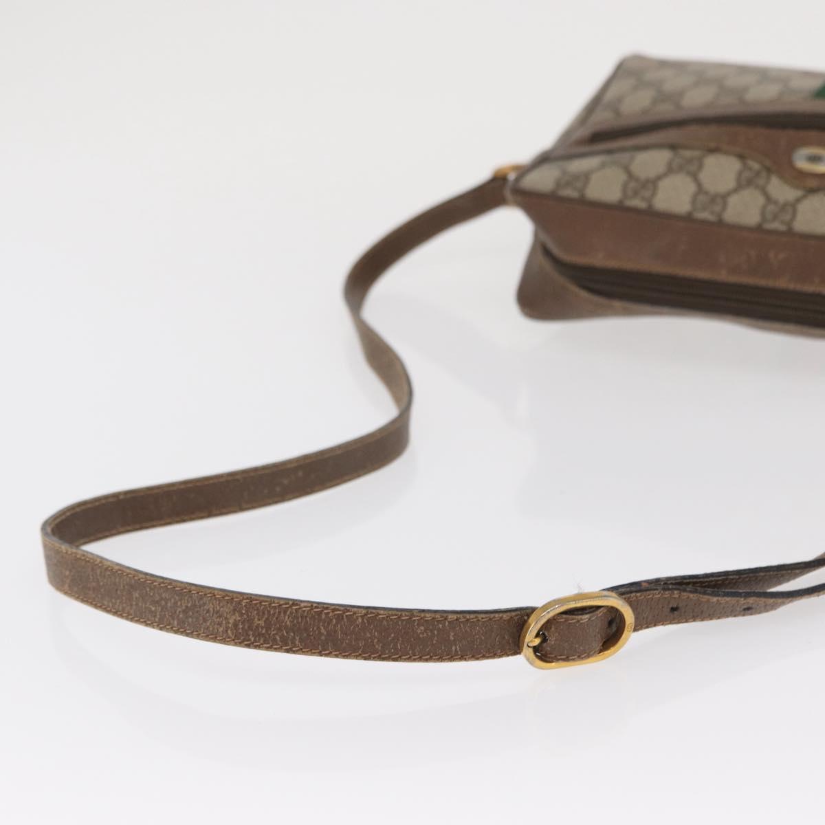 GUCCI GG Supreme Web Sherry Line Bag PVC Beige Red 68 02 005 Auth BA10261